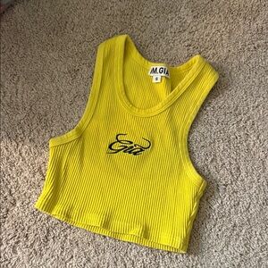 I.AM.GIA Yellow Ribbed Tank Top